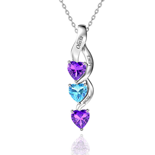 3 Birthstones Necklace