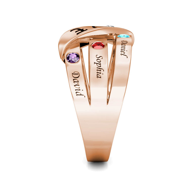 6 Birthstones Mother's Ring