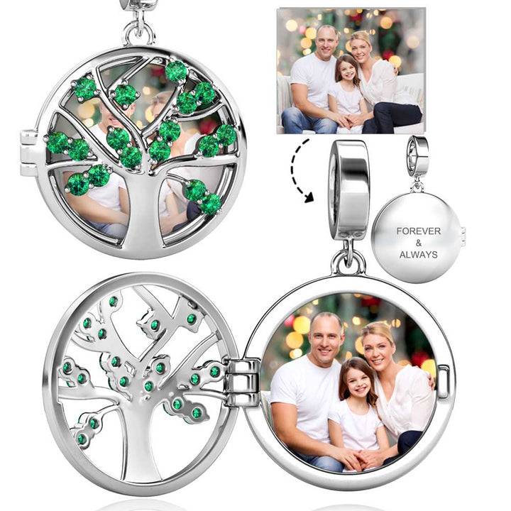 Family Tree Photo Locket Necklace