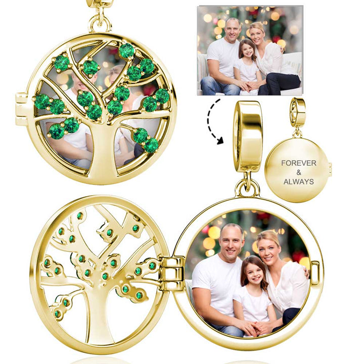 Family Tree Photo Locket Necklace