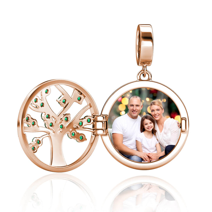 Family Tree Photo Locket Necklace