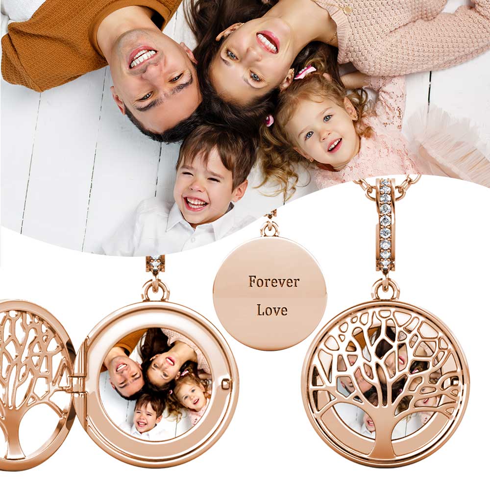 Family Tree Photo Locket Necklace