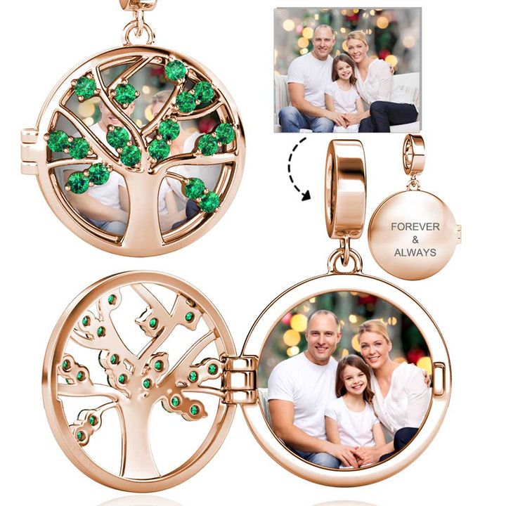 Family Tree Photo Locket Necklace