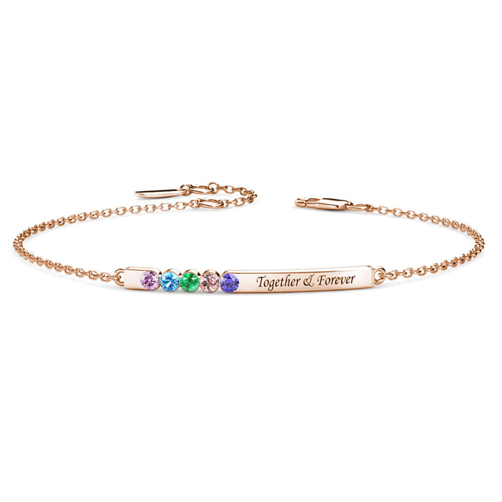 5 Birthstones Bar Bracelet