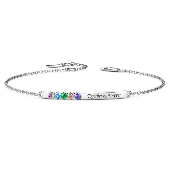 5 Birthstones Bar Bracelet