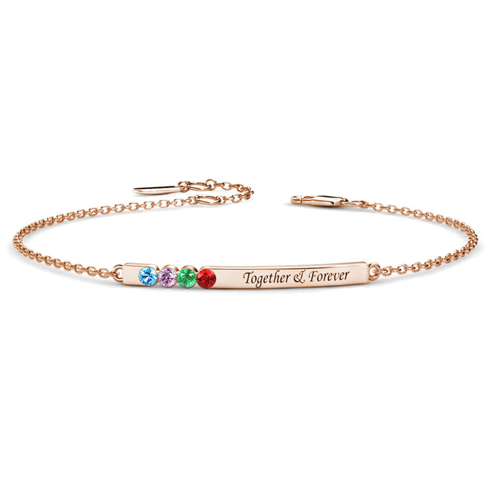 4 Birthstones Bar Bracelet