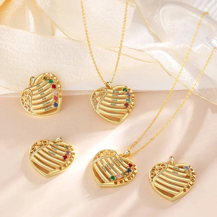 Personalisierte Kette für Mütter, Ketten mit Geburtsstein, Kette für Gravur, Namenskette Gold, Geschenke für den muttertag