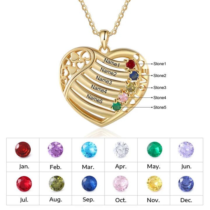 Personalisierte Kette für Mütter, Ketten mit Geburtsstein, Kette für Gravur, Namenskette Gold, Geschenke für den muttertag