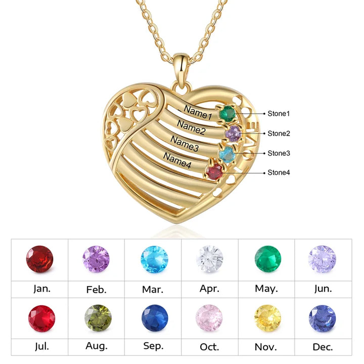 Personalisierte Kette für Mütter, Ketten mit Geburtsstein, Kette für Gravur, Namenskette Gold, Geschenke für den muttertag