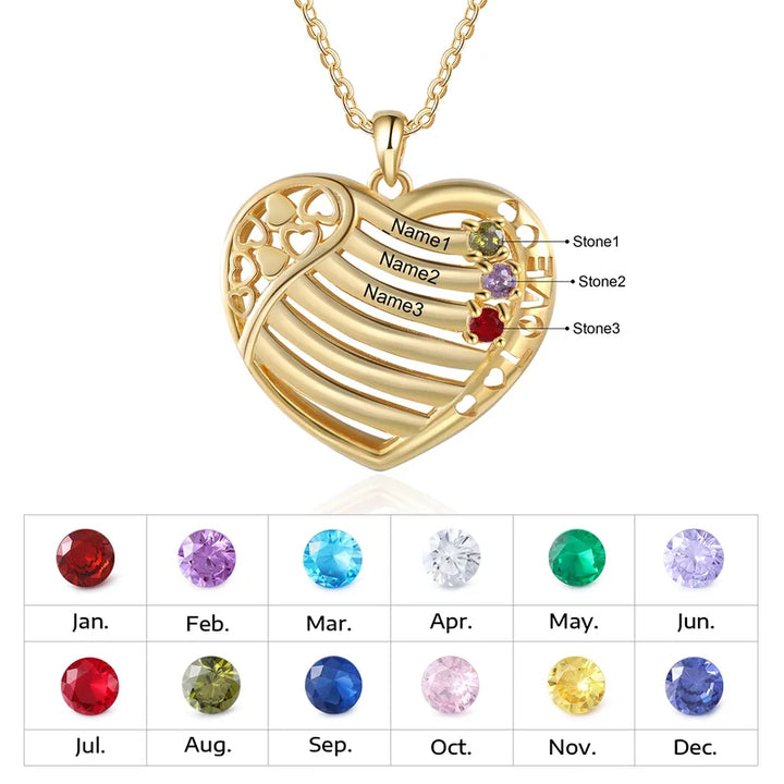 Personalisierte Kette für Mütter, Ketten mit Geburtsstein, Kette für Gravur, Namenskette Gold, Geschenke für den muttertag
