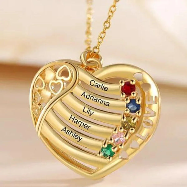 Personalisierte Kette für Mütter, Ketten mit Geburtsstein, Kette für Gravur, Namenskette Gold, Geschenke für den muttertag