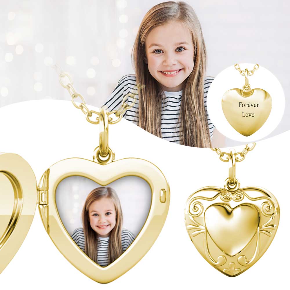 Heart Photo Locket Necklace