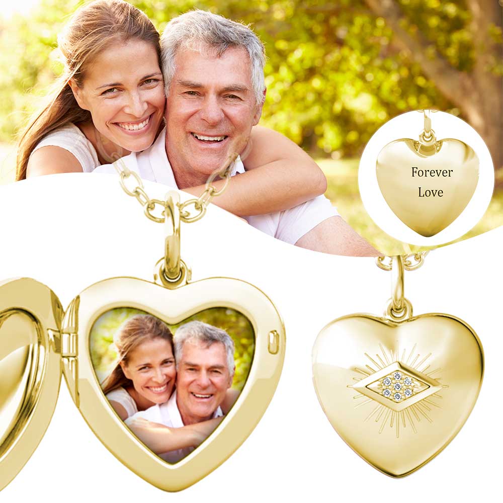 Heart Photo Locket Necklace