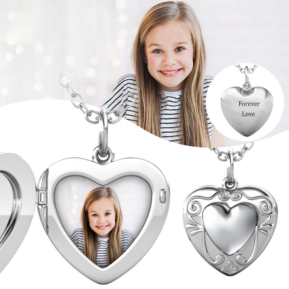 Heart Photo Locket Necklace