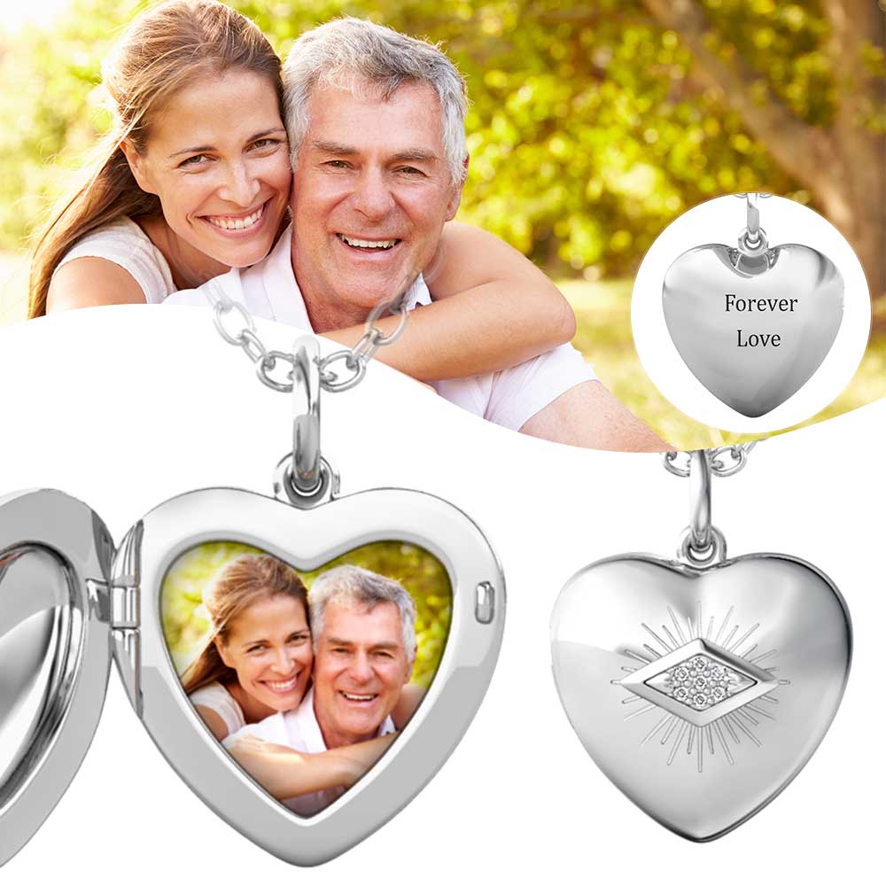 Heart Photo Locket Necklace