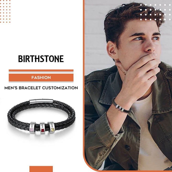 Men's Engraved 3 Beads Bracelet