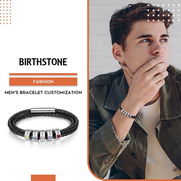 Men's Engraved 5 Beads Bracelet
