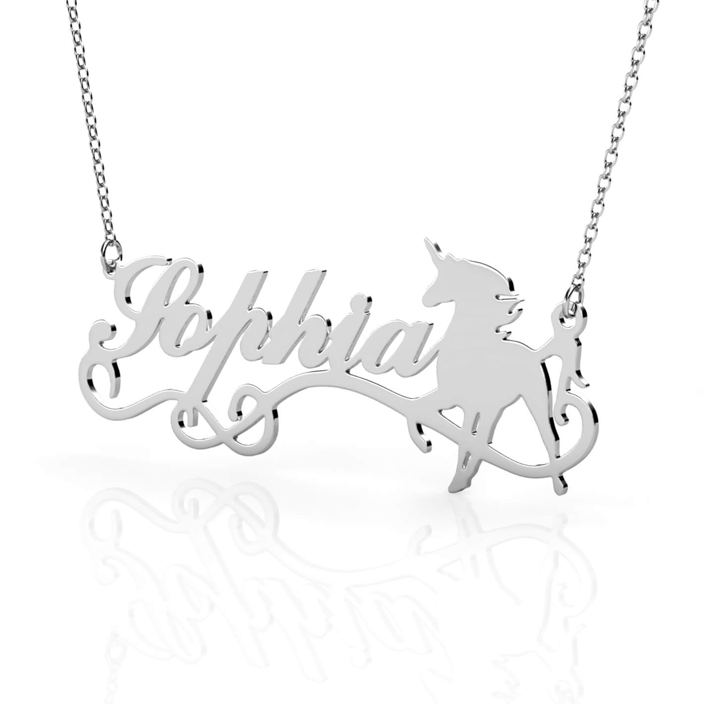 Personalised Unicorn Name Necklace