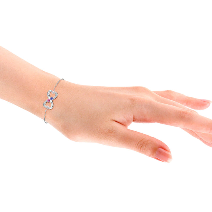 2 Birthstones Infinity Bracelet