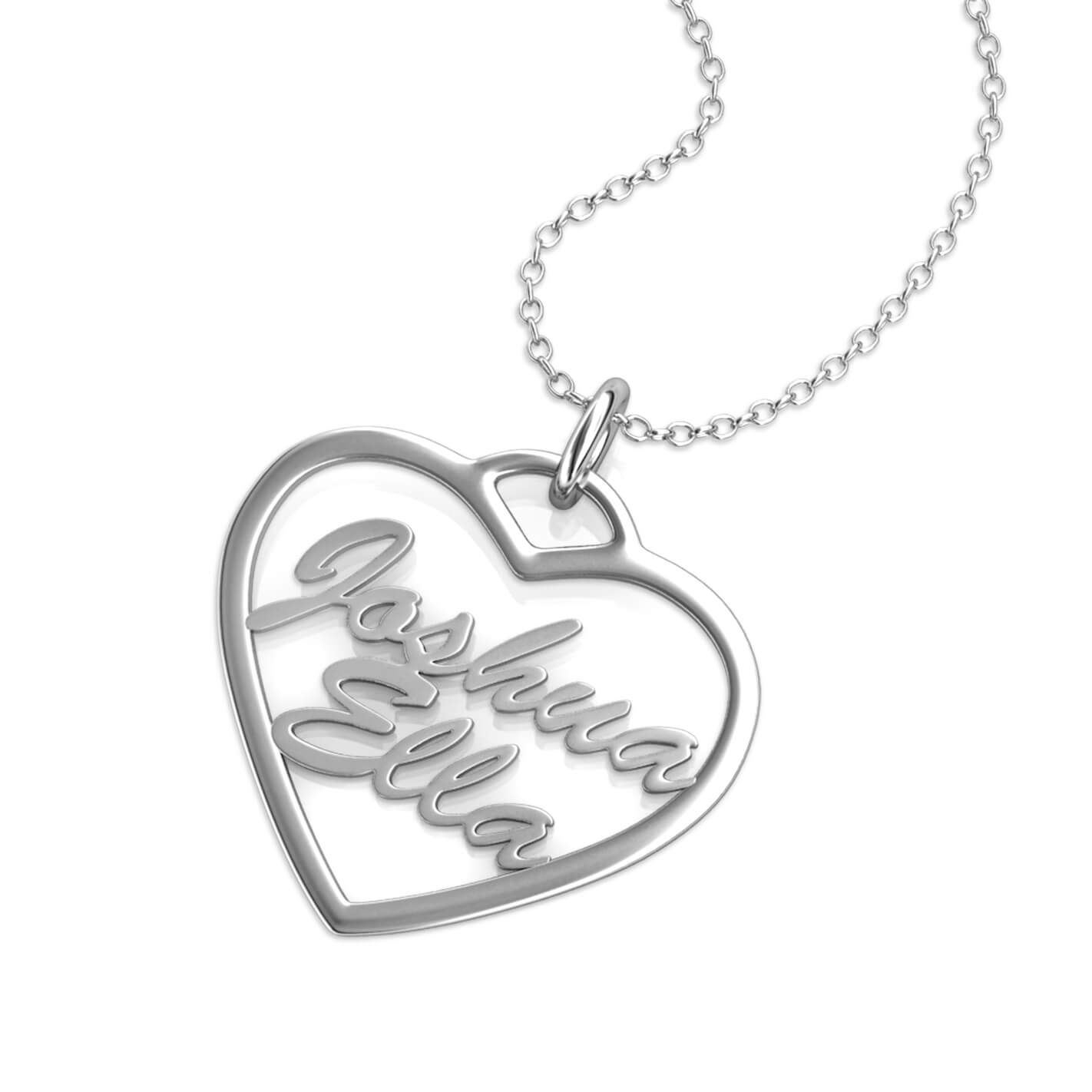 Heart 2 Name Necklace