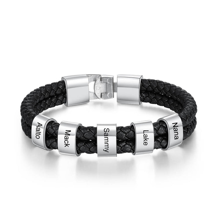 Men's Engraved 5 Beads Bracelet