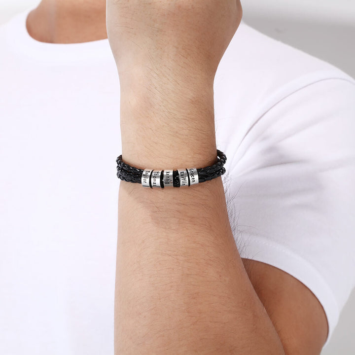 Men's Engraved 5 Beads Bracelet