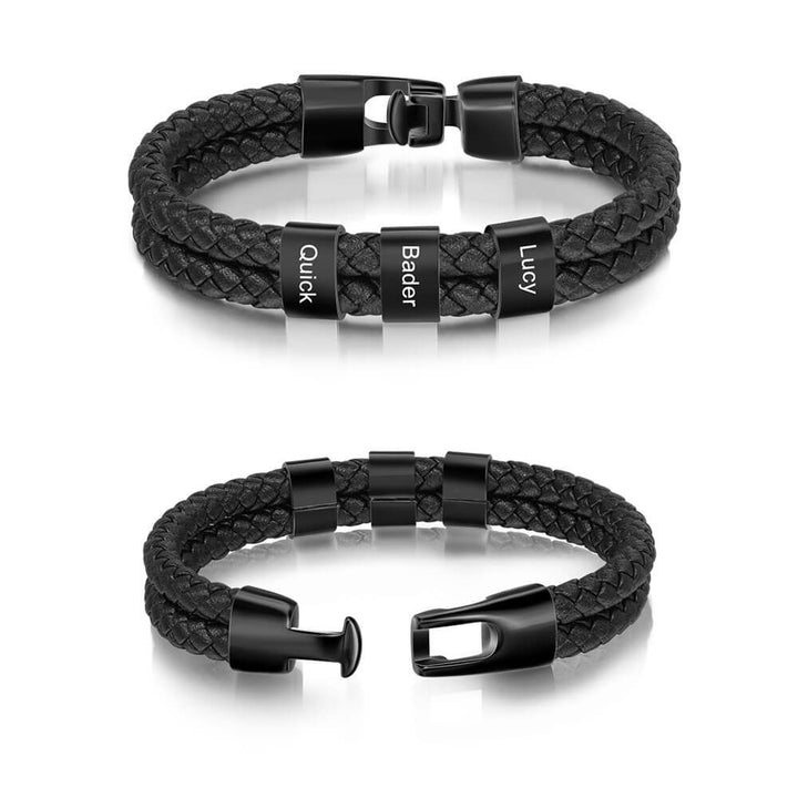 Men's Engraved 3 Beads Bracelet