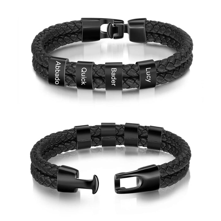 Men's Engraved 4 Beads Bracelet