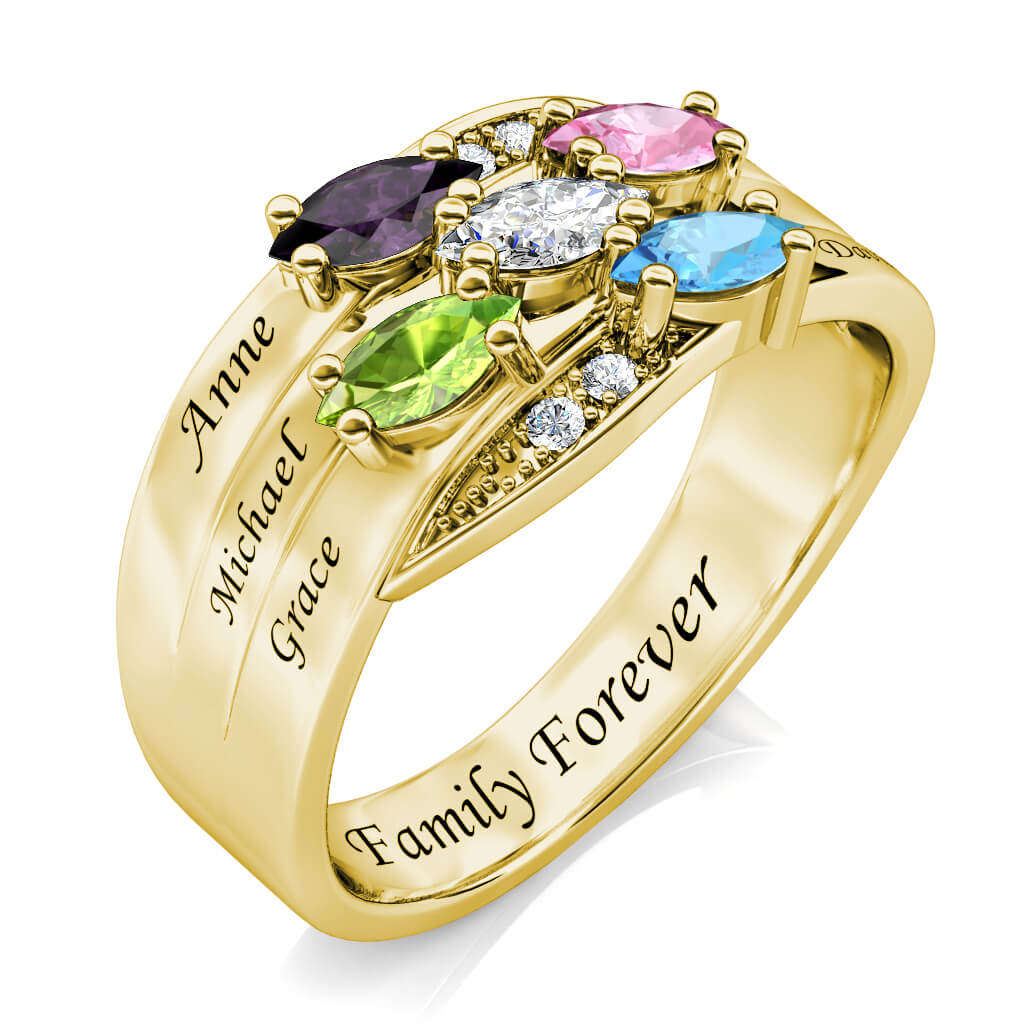 5 Birthstones Ring