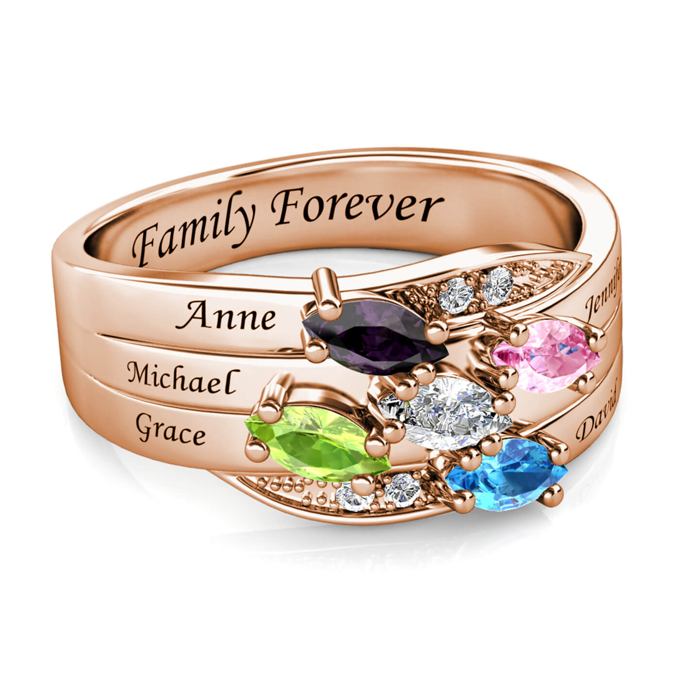 5 Birthstones Ring