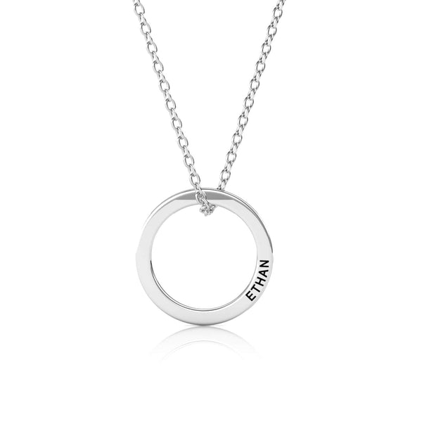 Engraved Ring Necklace