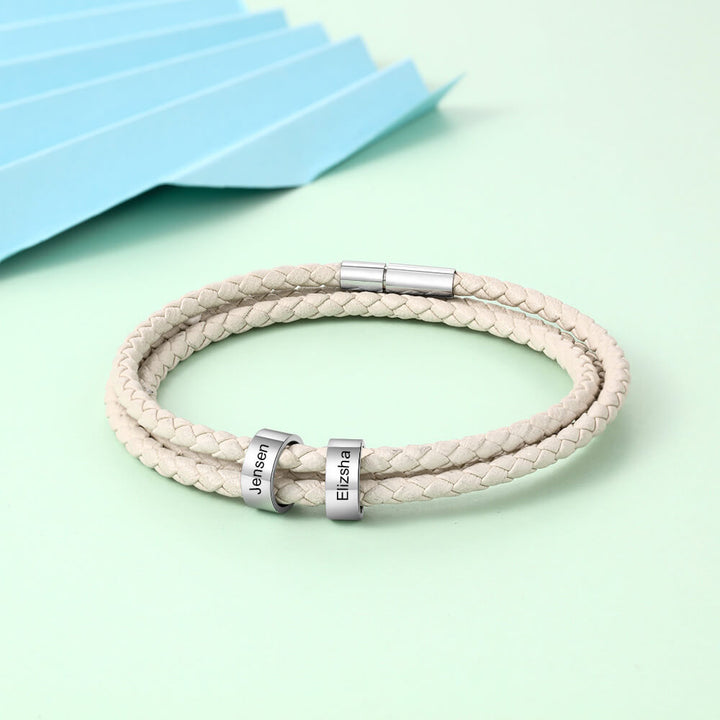 Engraved 2 Beads Bracelet
