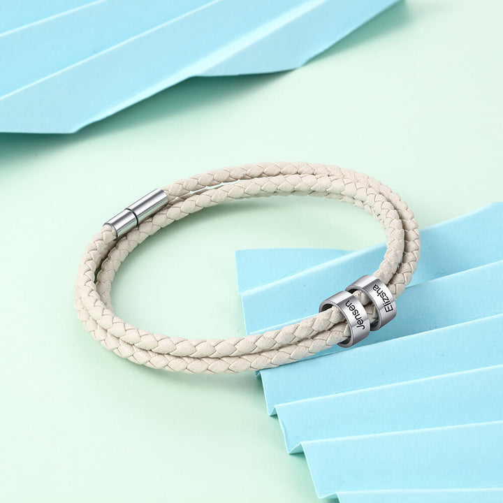 Engraved 2 Beads Bracelet