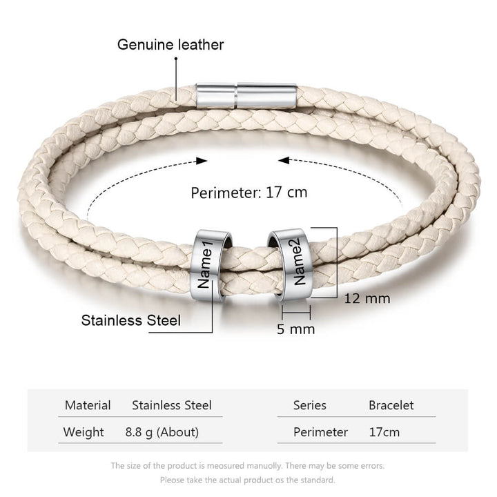 Engraved 2 Beads Bracelet