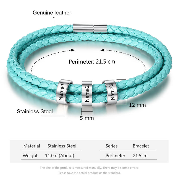 Engraved 3 Beads Bracelet