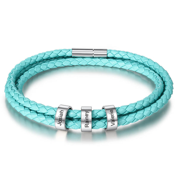 Engraved 3 Beads Bracelet