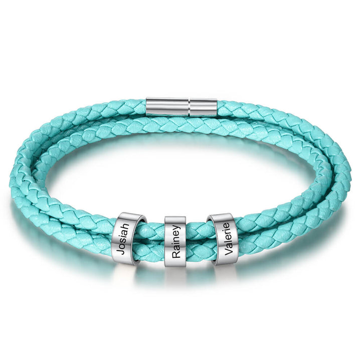 Engraved 3 Beads Bracelet