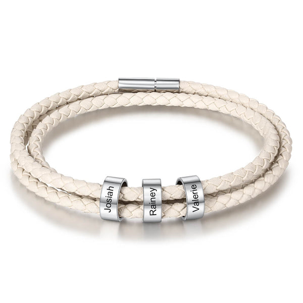 Engraved 3 Beads Bracelet