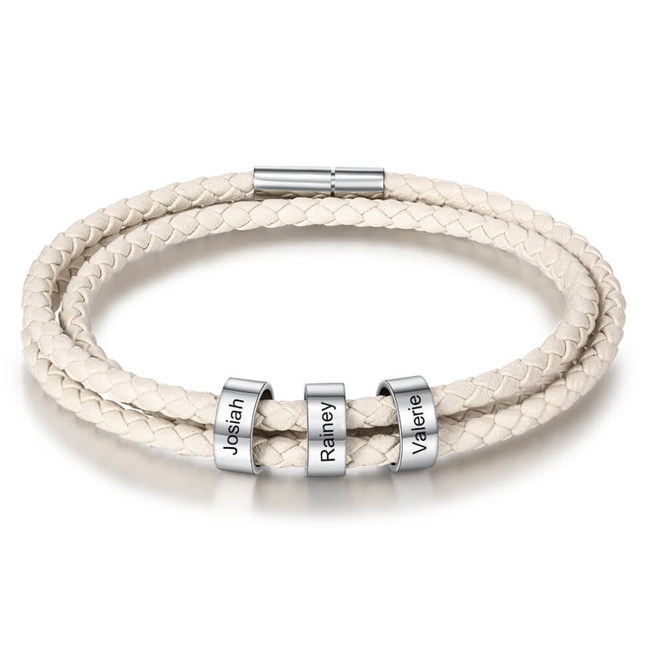 Engraved 3 Beads Bracelet