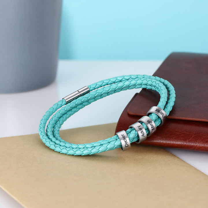 Engraved 4 Beads Bracelet