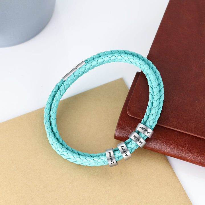 Engraved 4 Beads Bracelet