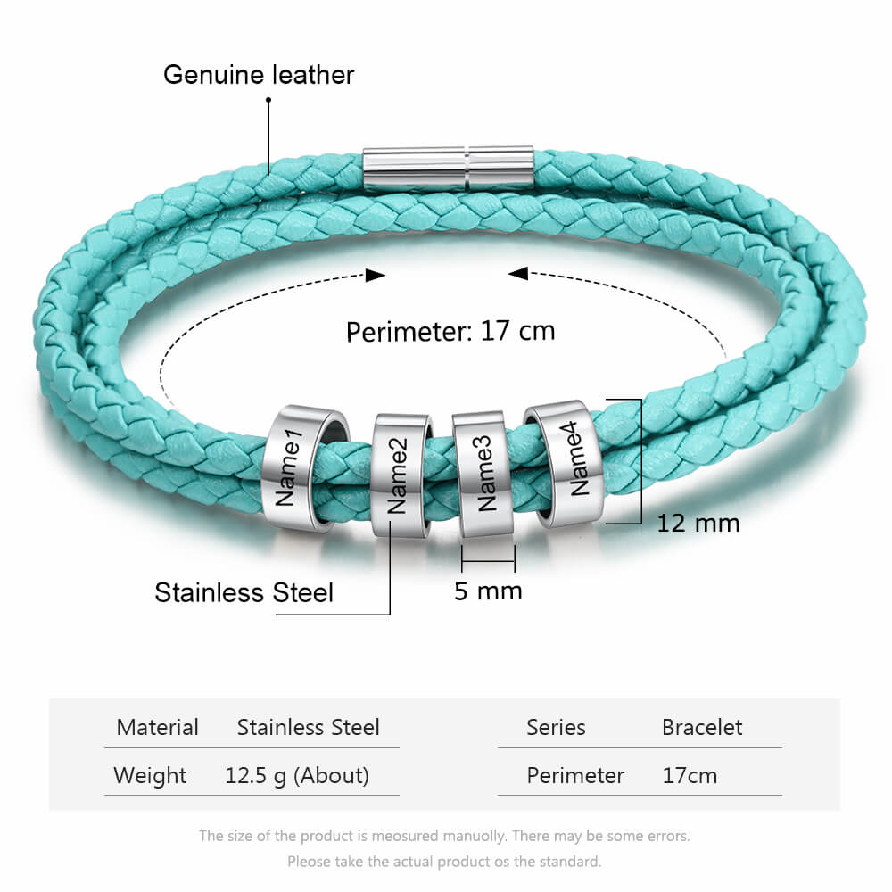 Engraved 4 Beads Bracelet
