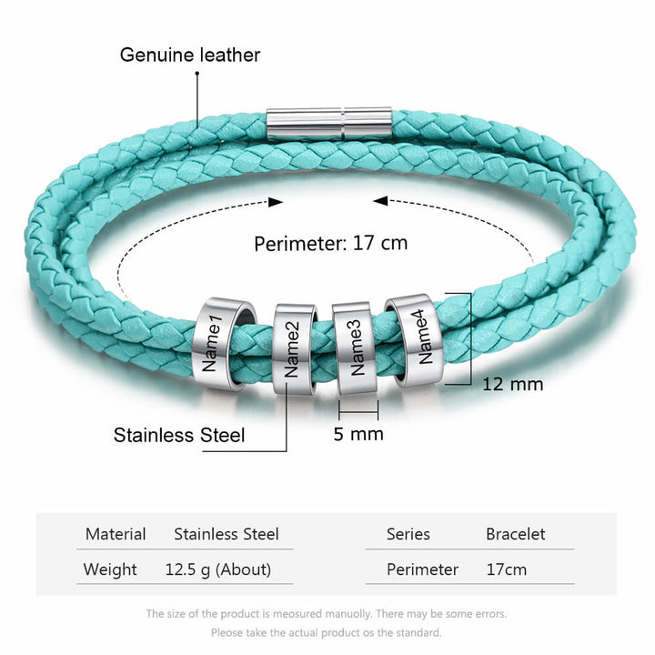Engraved 4 Beads Bracelet