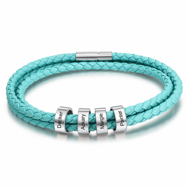 Engraved 4 Beads Bracelet