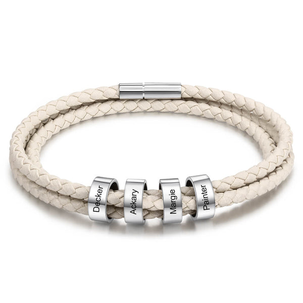 Engraved 4 Beads Bracelet