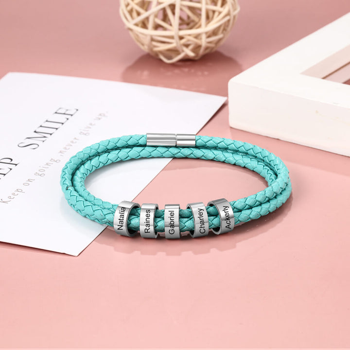 Engraved 5 Beads Bracelet