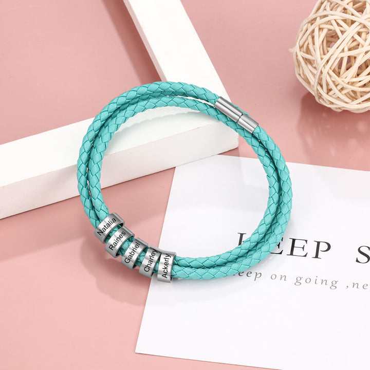 Engraved 5 Beads Bracelet