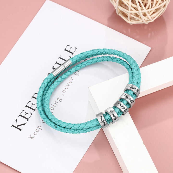Engraved 5 Beads Bracelet