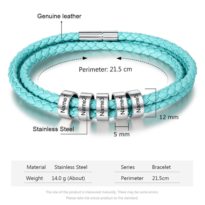 Engraved 5 Beads Bracelet
