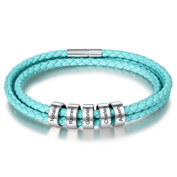 Engraved 5 Beads Bracelet